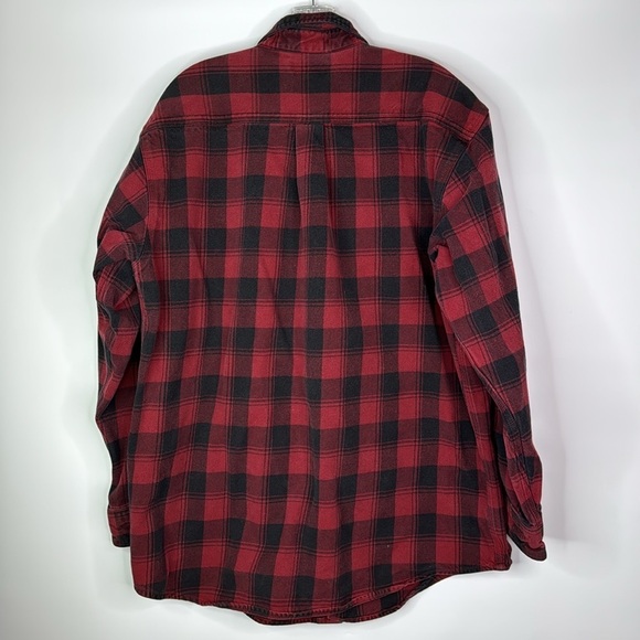 Vintage Carhartt Red Plaid Heavy Long Sleeve Button Up Shirt Size Large - Picture 4 of 12